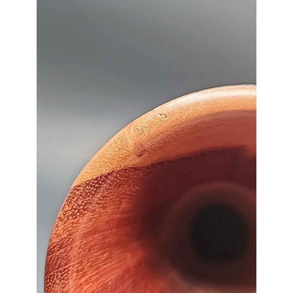 Vintage Artisan Handcrafted Hand turned‎ Two Toned Wooden Bud Vase 9
